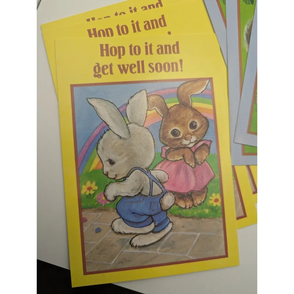 Vintage Childrens‎ Greeting Cards with Animals and Games 9 Cards with Envelopes